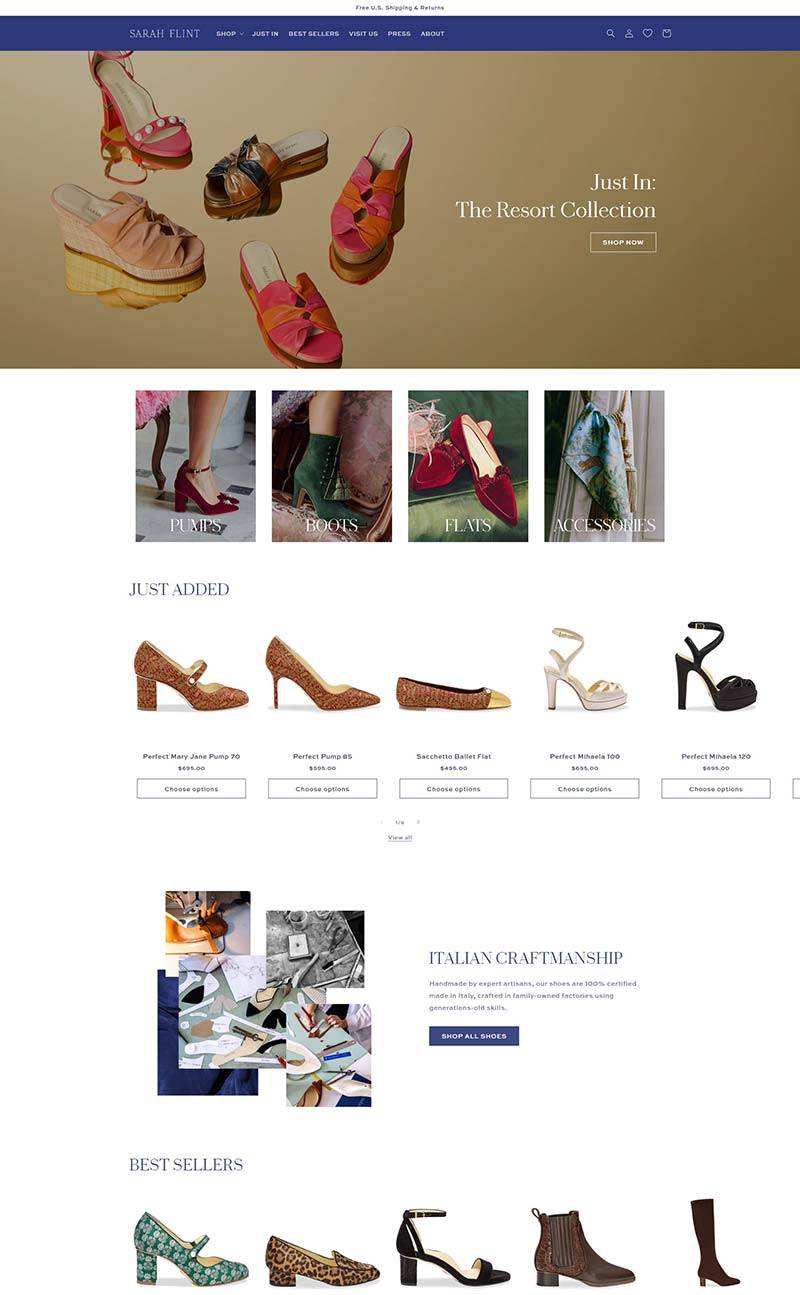 Sarah Flint 美国奢华女鞋品牌购物网站