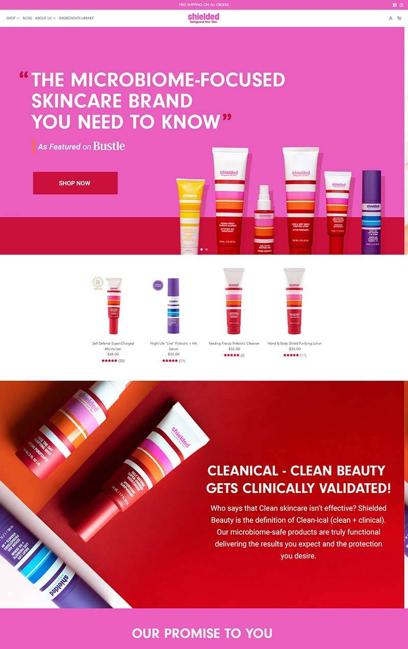 SHIELDED BEAUTY  美国微生物护肤品购物网站