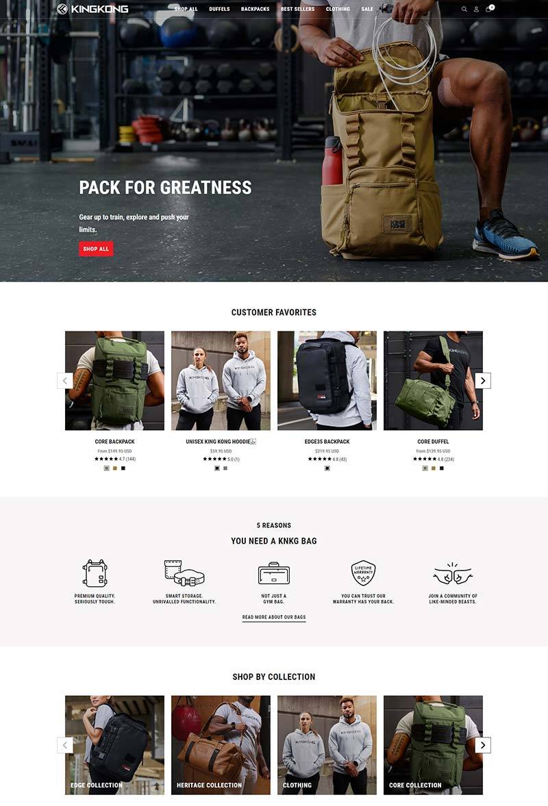 King Kong Apparel 美国户外健身包购物网站