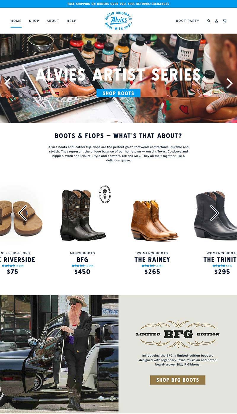 Alvies 美国手工靴子品牌购物网站