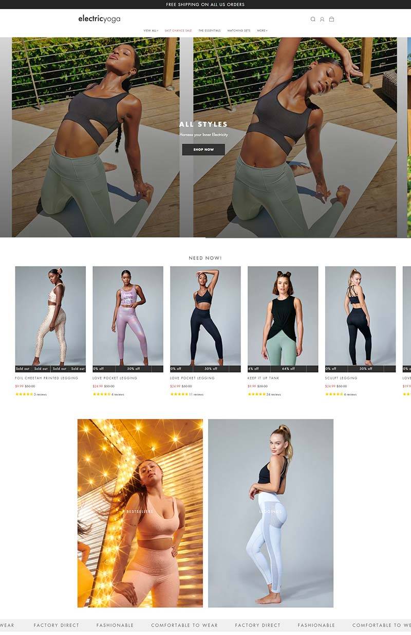 Electric Yoga 美国女性瑜伽服购物网站