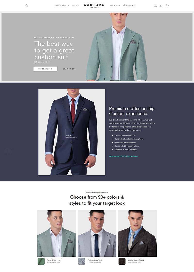 Sartoro 美国奢华男装品牌购物网站
