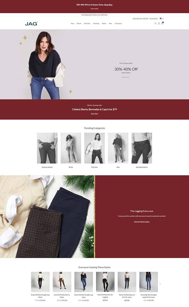 JAG Jeans 美国牛仔女装品牌购物网站