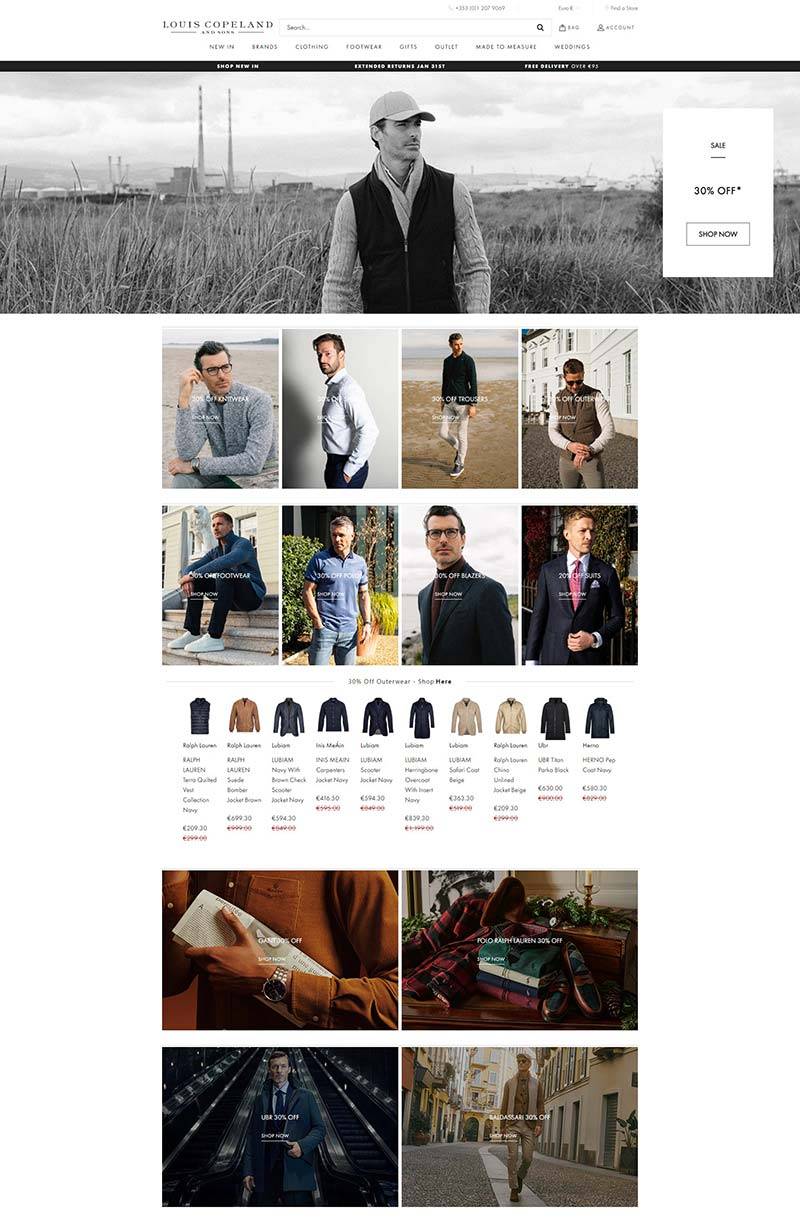 Louis Copeland & Sons 爱尔兰奢侈男装品牌购物网站