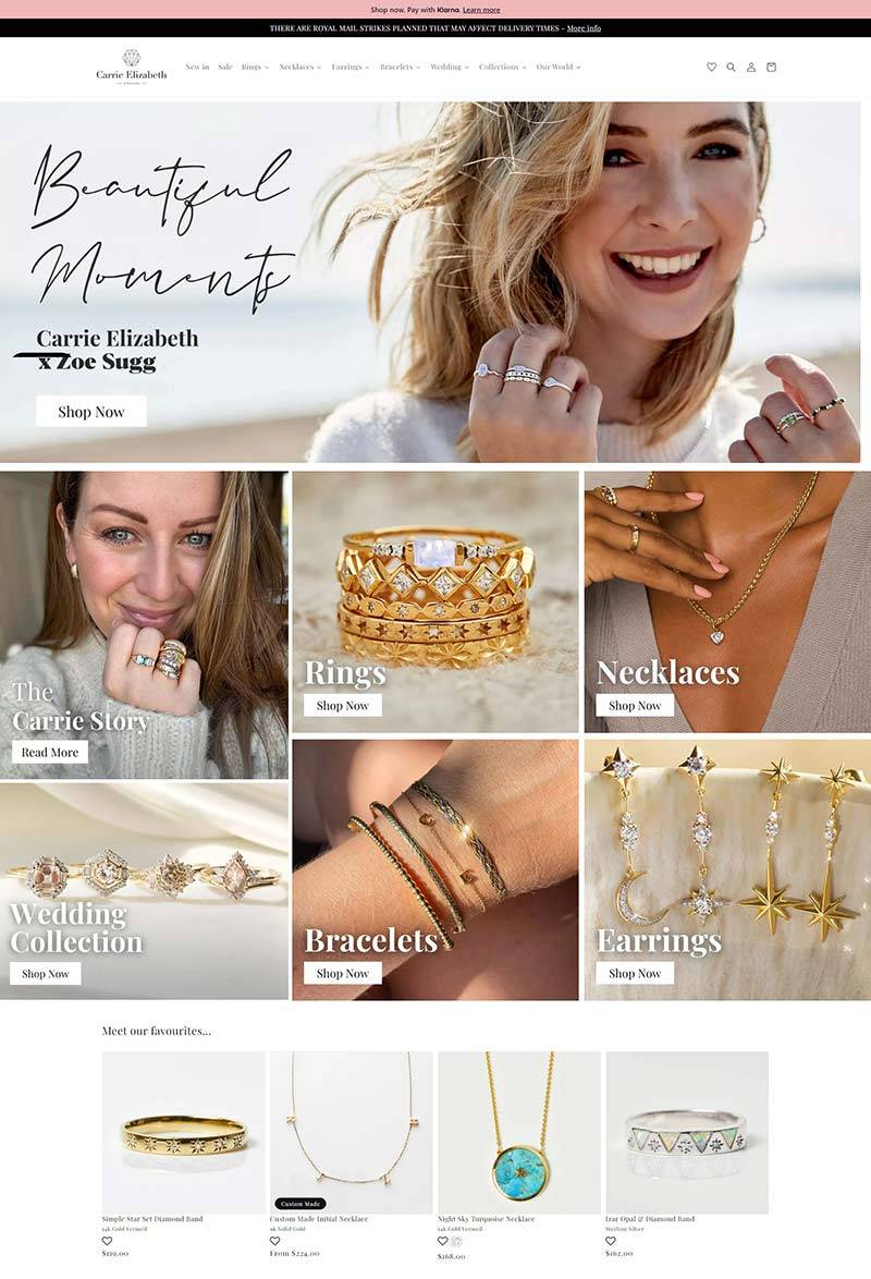 Carrie Elizabeth 英国手工珠宝品牌购物网站