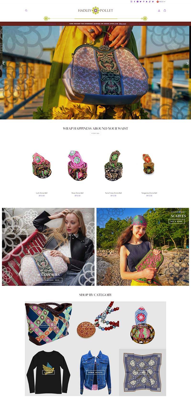 Hadley Pollet 美国珠宝服饰品牌购物网站