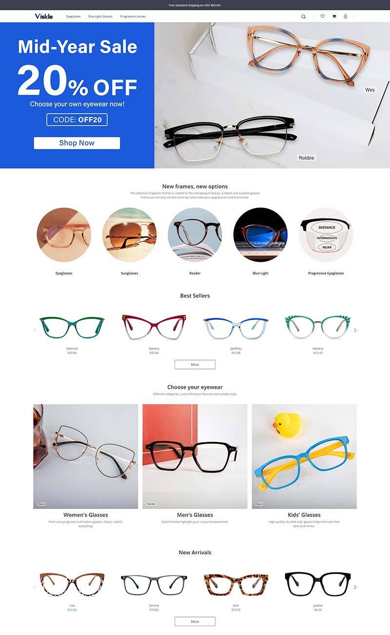 Viskle 中国时尚眼镜跨境购物网站