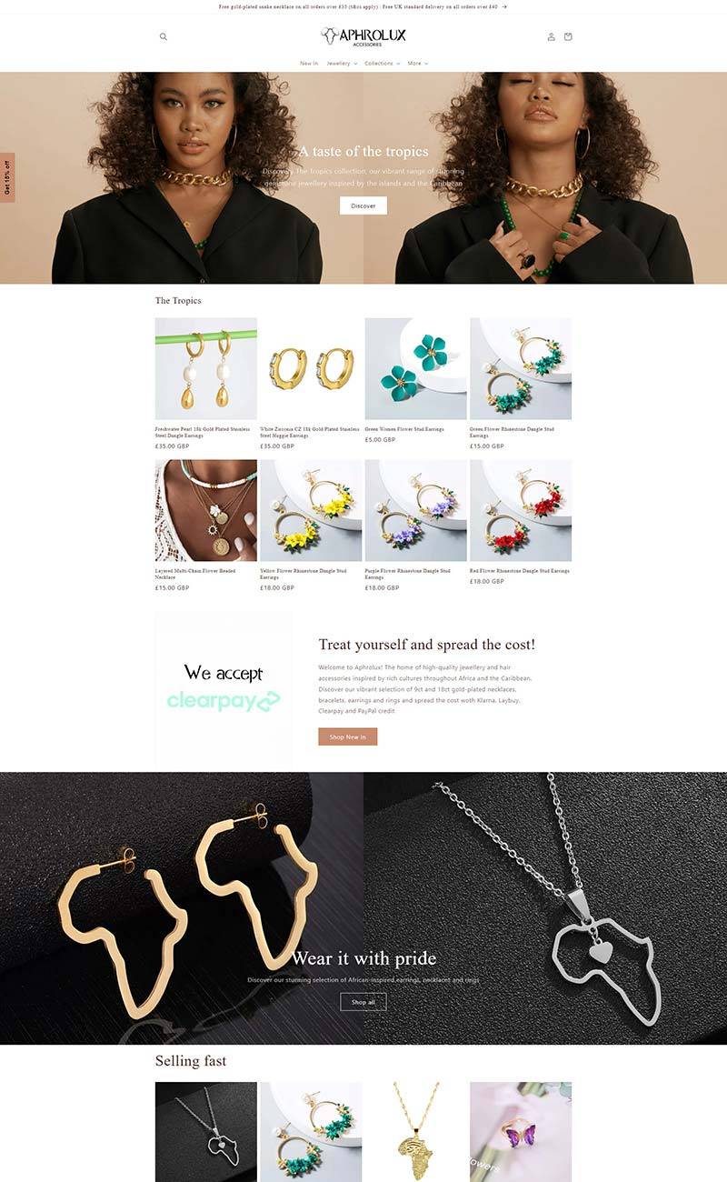 Aphrolux 英国高品质珠宝饰品购物网站