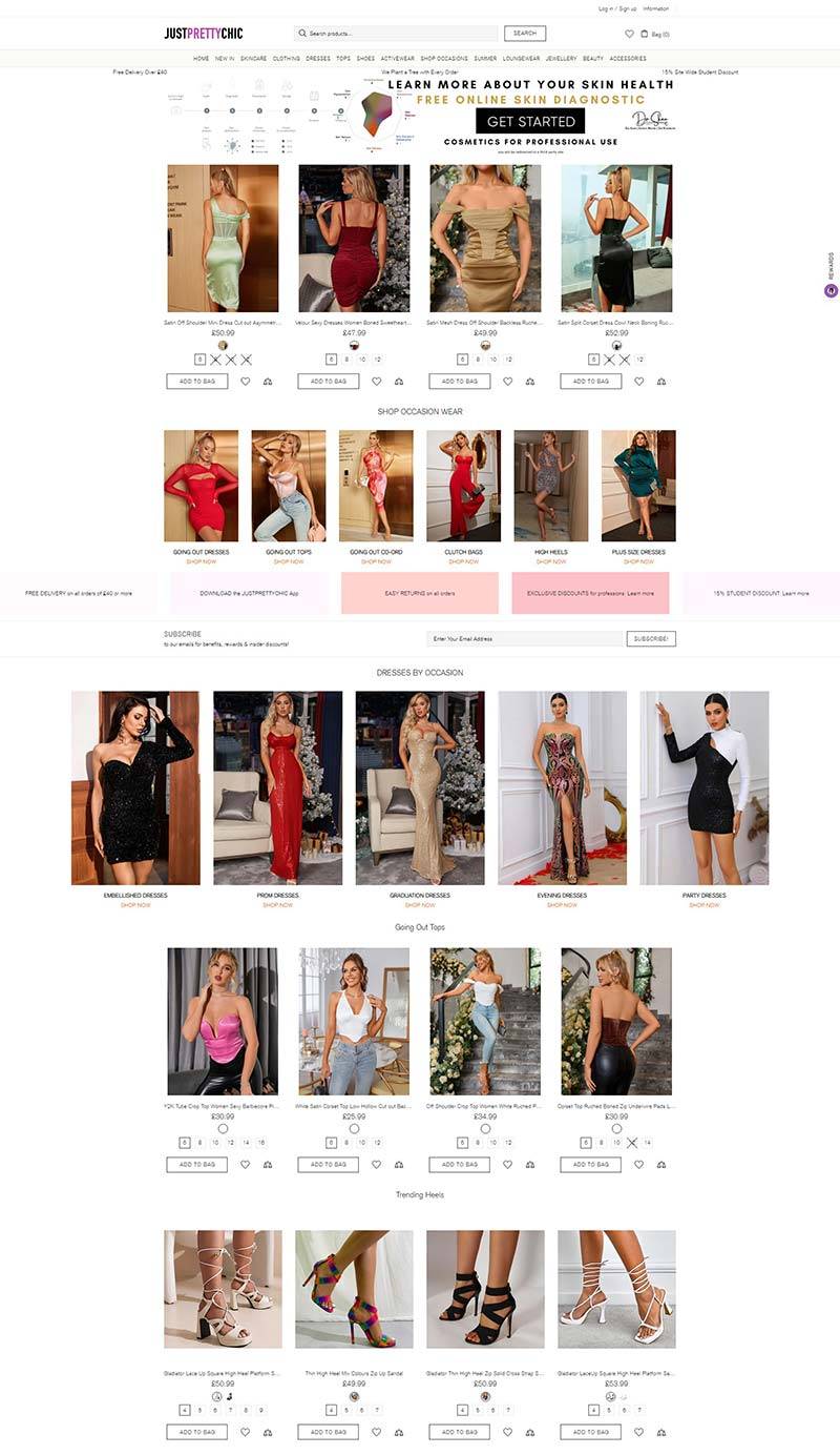 JUST PRETTY CHIC 英国女性时装品牌购物网站