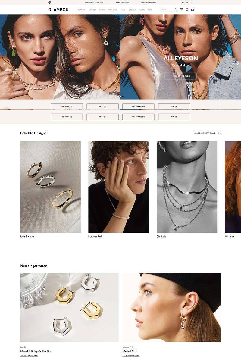 Glambou 德国高端品牌珠宝购物网站