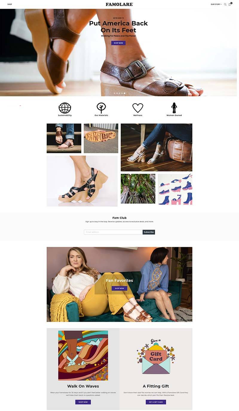 Famolares 美国传统时尚女鞋品牌购物网站