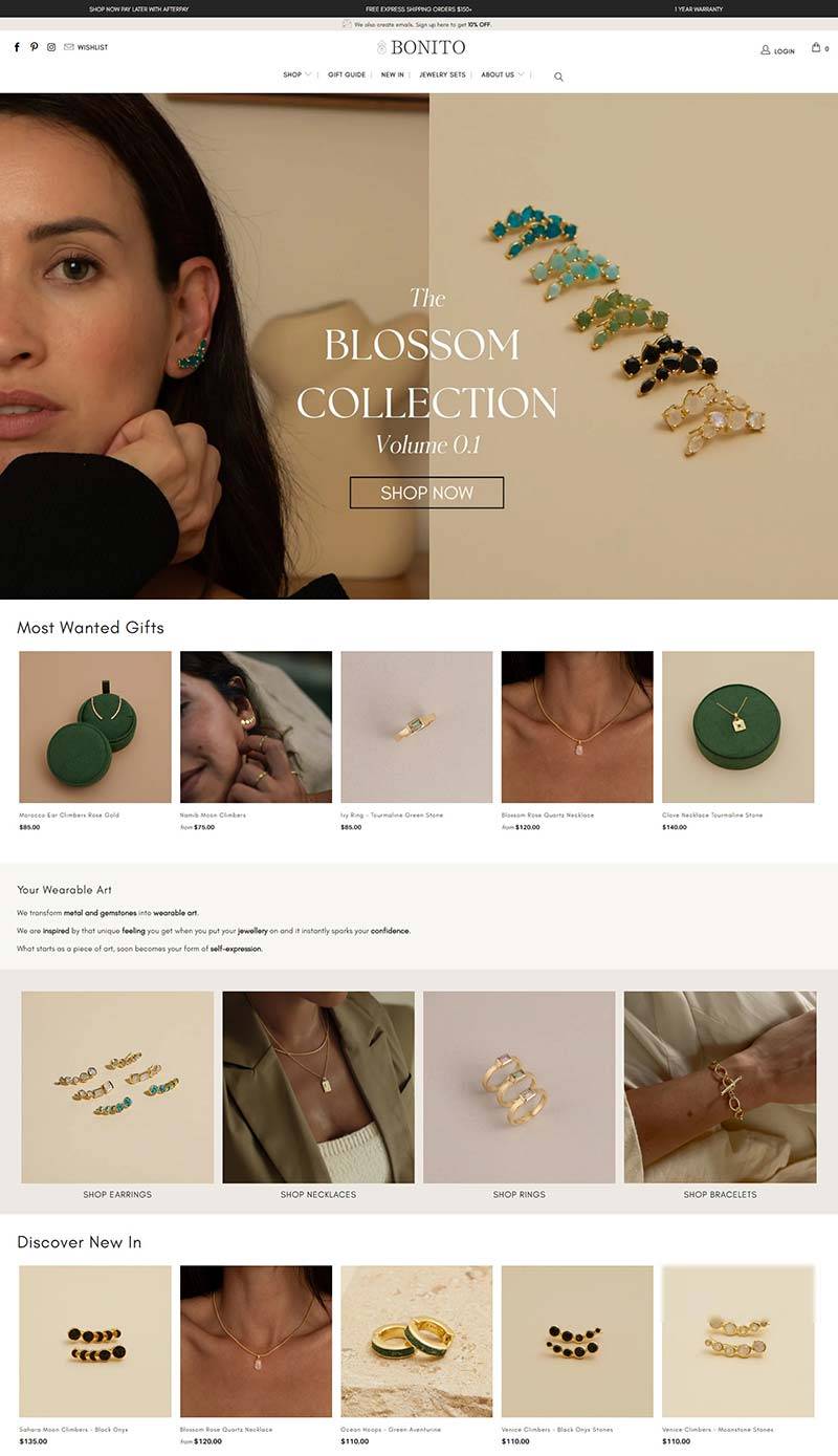 Bonito Jewelry 美国手工珠宝品牌购物网站