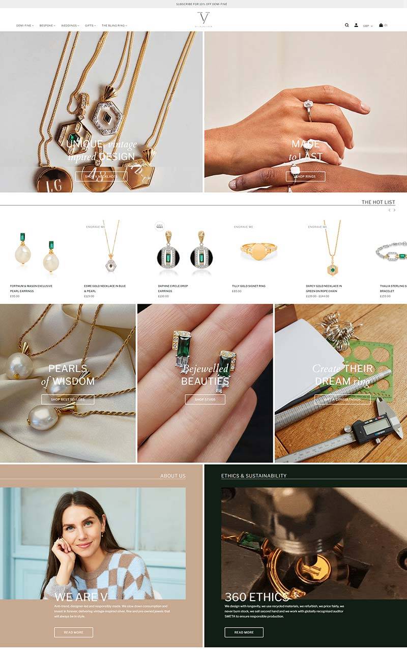 V by Laura Vann 英国设计师珠宝品牌购物网站
