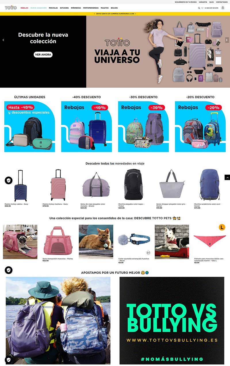 Totto ES 西班牙时尚旅行包袋购物网站