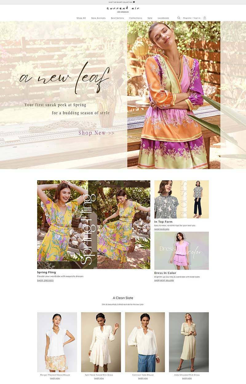 Current Air 美国时尚现代女装购物网站