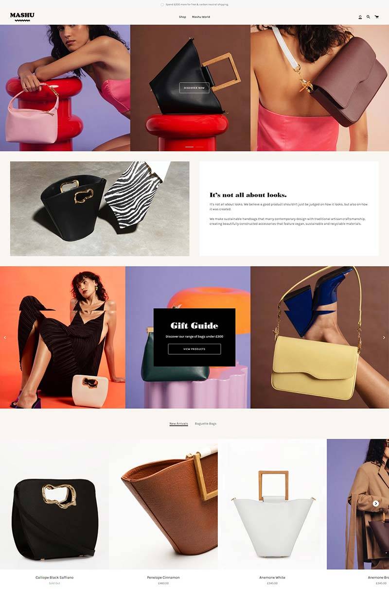 Mashu 英国设计师包袋配饰购物网站