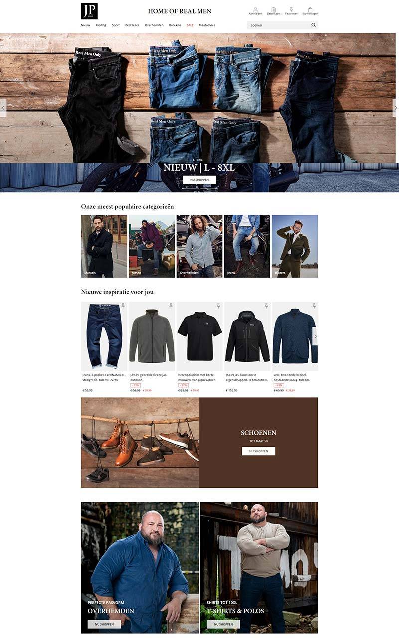 JP1880 NL 荷兰大码男装品牌购物网站