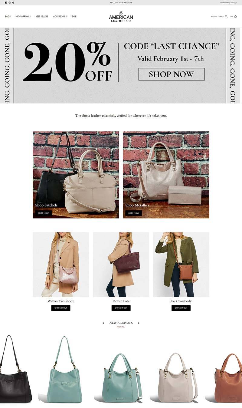 American Leather Co. 美国手工皮革包袋品牌购物网站
