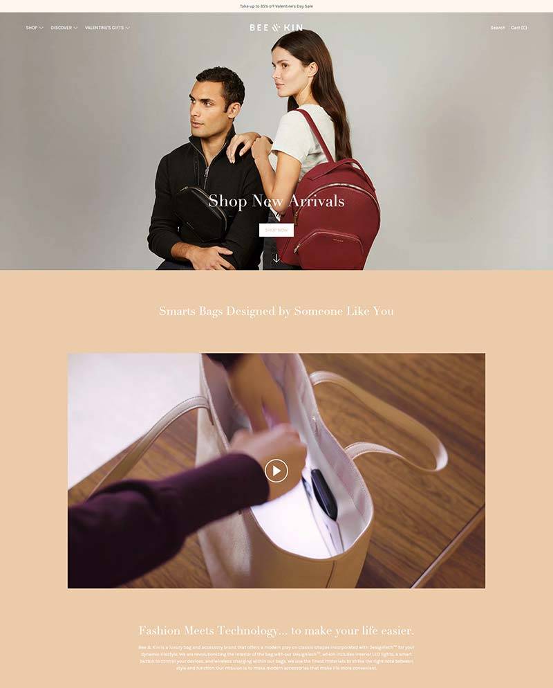 Bee & Kin 美国时尚科技包袋购物网站