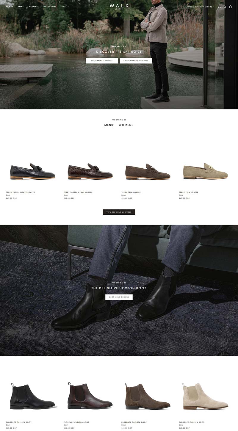 Walk London 英国时尚设计鞋履购物网站