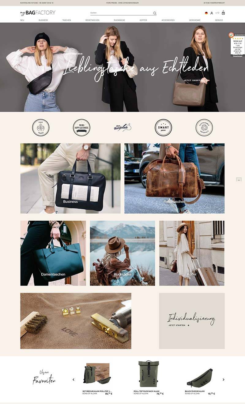 My-bagfactory 德国品牌箱包在线购物网站