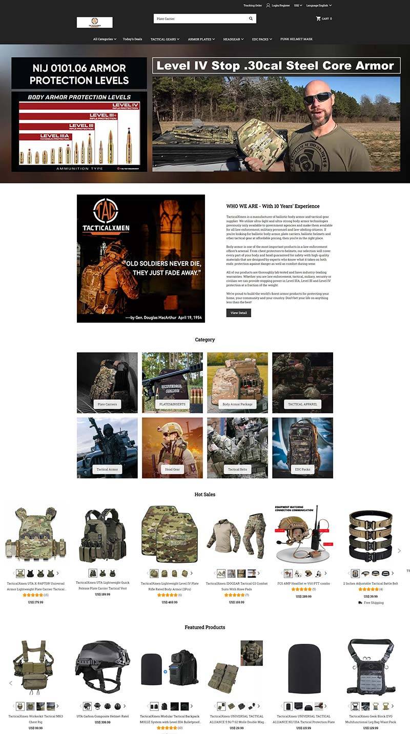 TacticalXmen 美国战术防护装备购物网站
