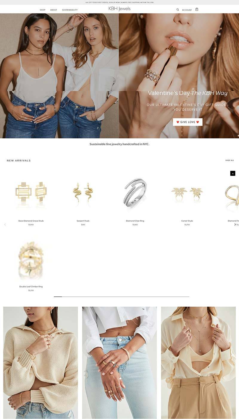 KBH Jewels 美国可持续高级珠宝品牌购物网站