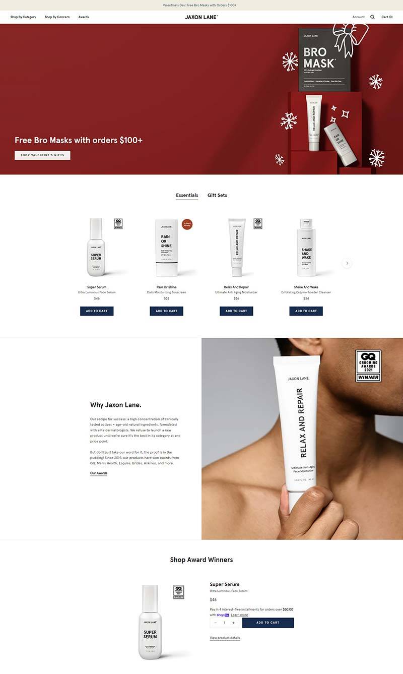 Jaxon Lane 美国高效活性护肤品购物网站