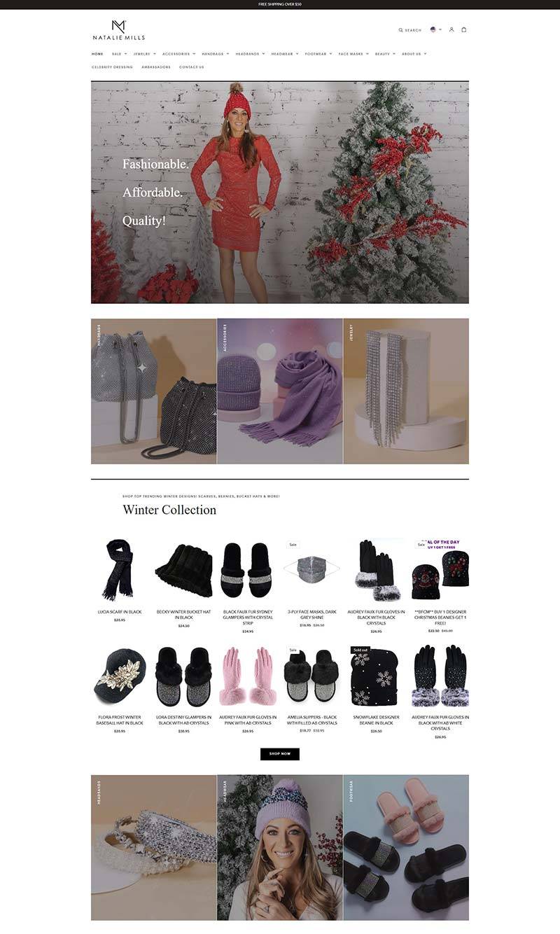 Natalie Mills 美国时尚女装配饰品牌购物网站