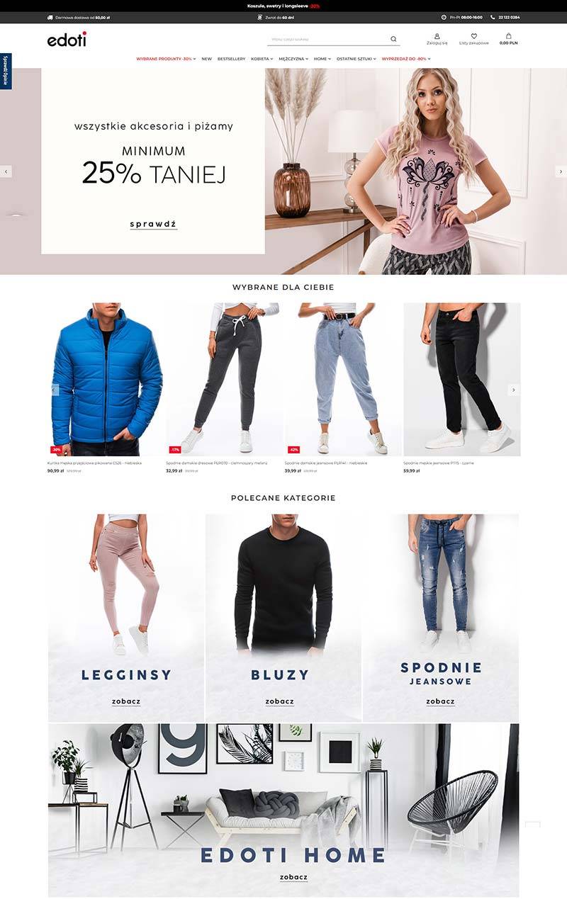 Edoti 波兰男女鞋服品牌购物网站