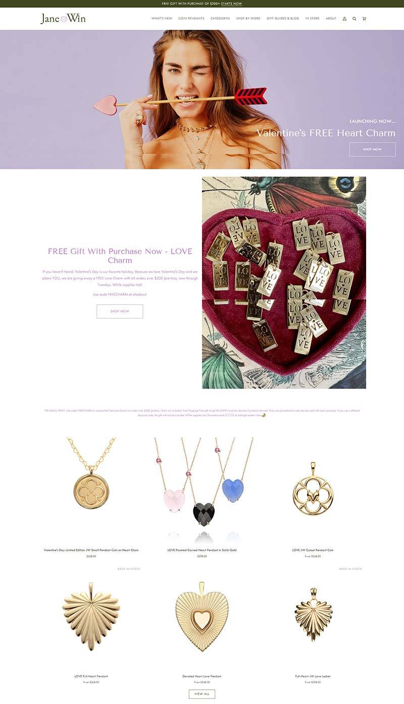 Jane Win Jewelry 美国护身符珠宝饰品购物网站