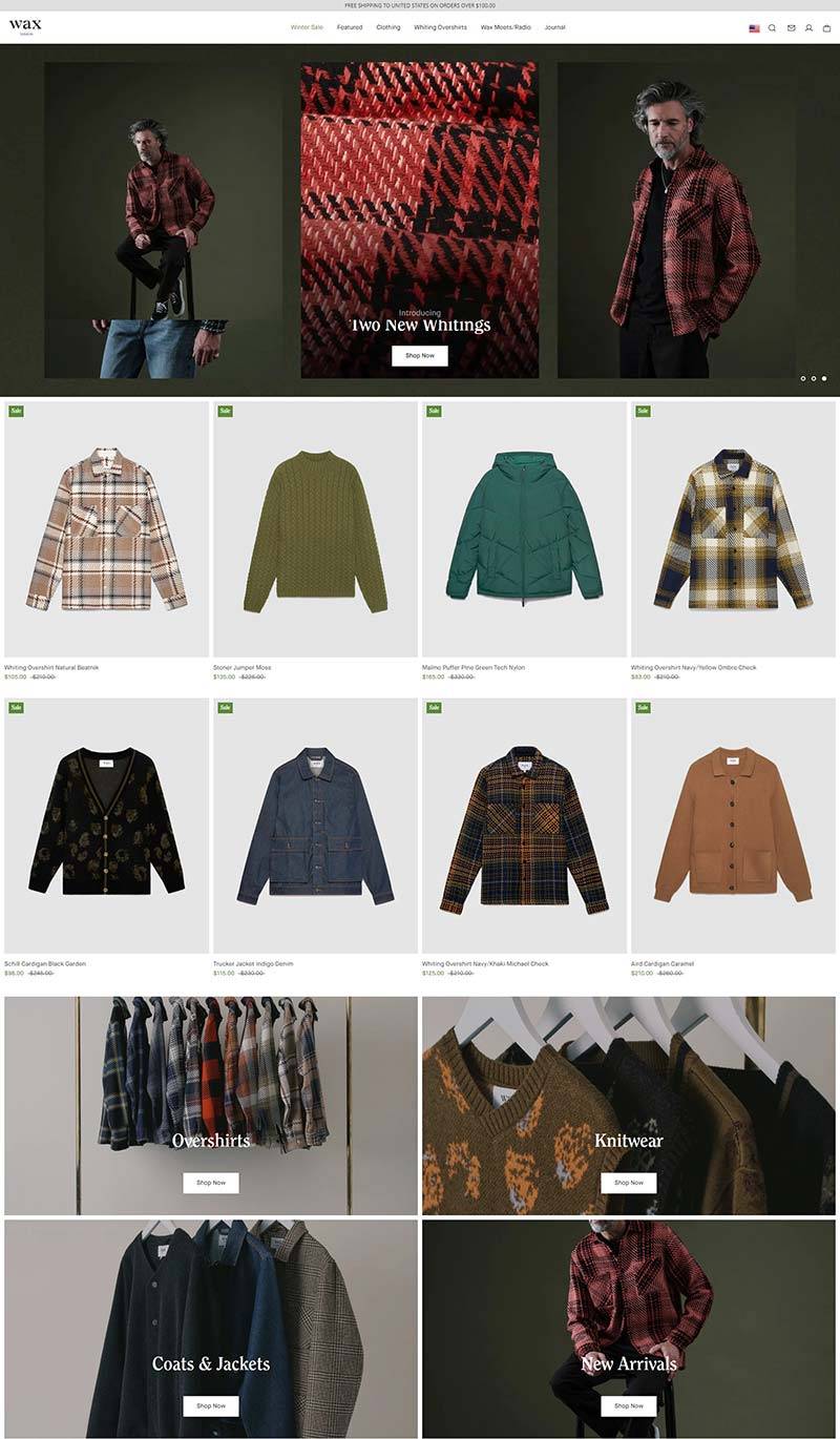 Wax London 英国休闲男装品牌购物网站