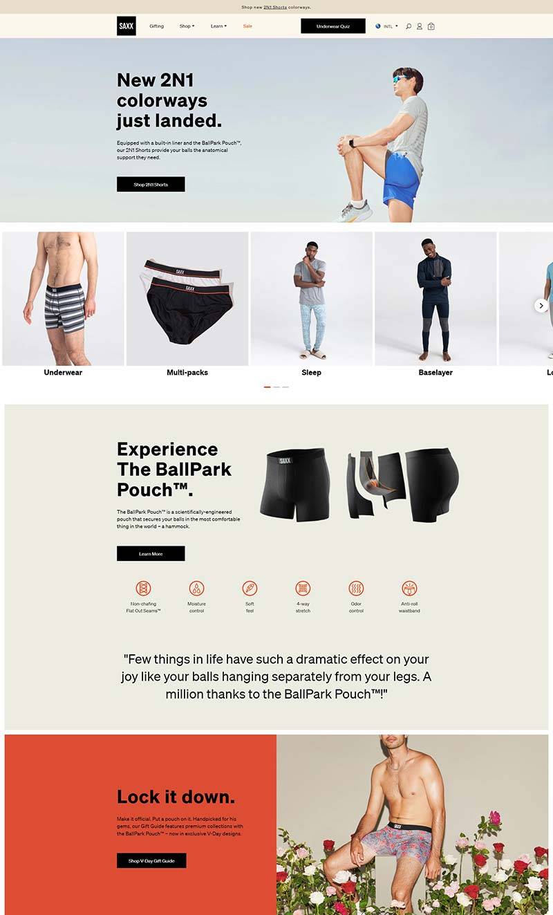 SAXX Underwear UK 英国男性内衣品牌购物网站