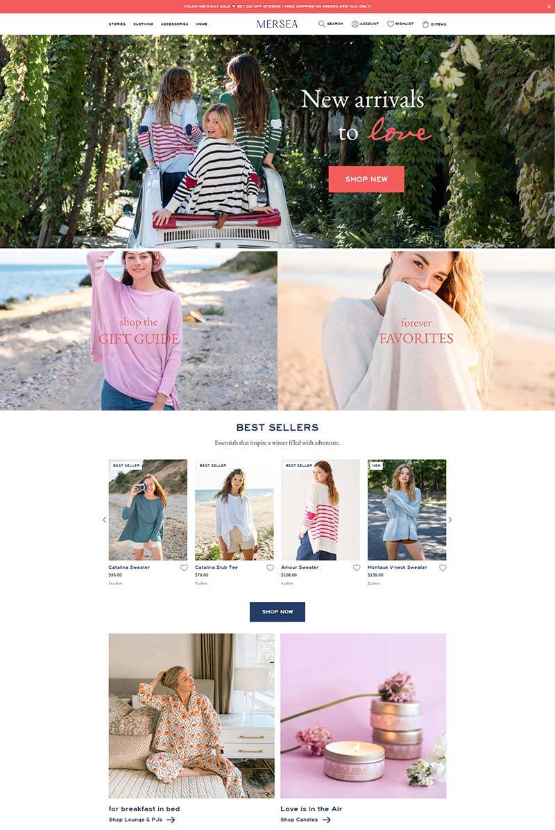 MERSEA 美国旅行服饰品牌购物网站
