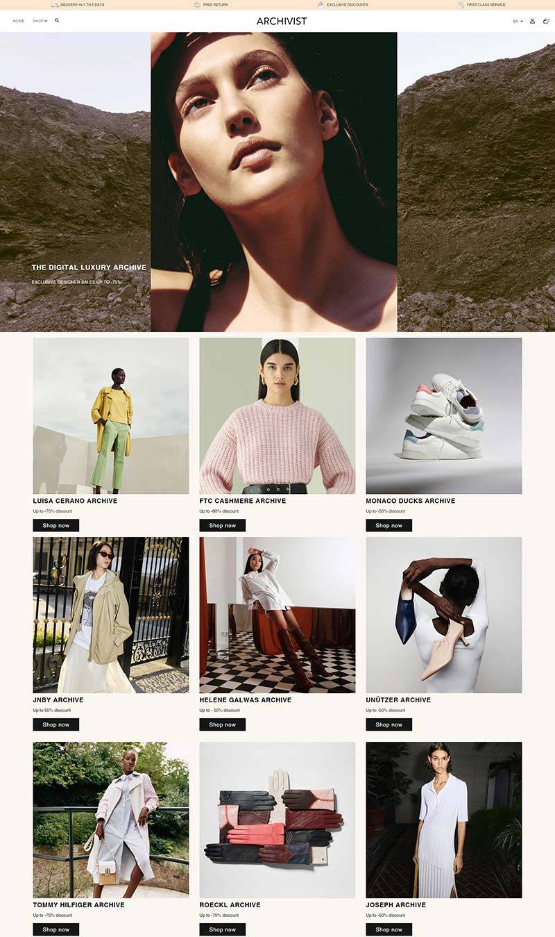ARCHIVIST 德国时尚品牌服饰折扣网站
