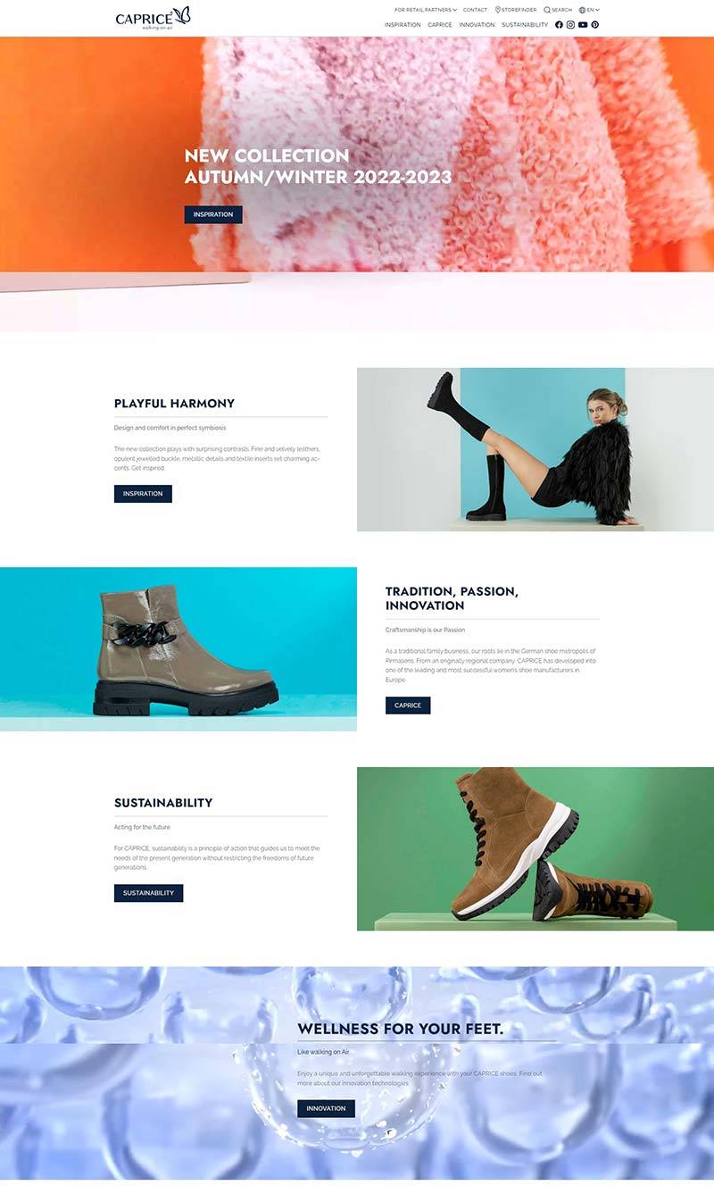 Caprice Shoes 德国时尚女鞋品牌购物网站
