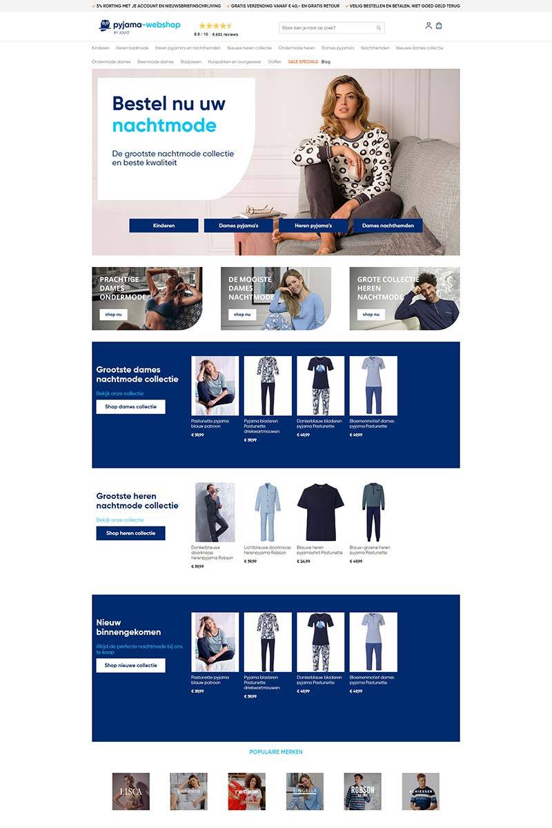 Pyjama-webshop 荷兰睡衣品牌在线购物网站