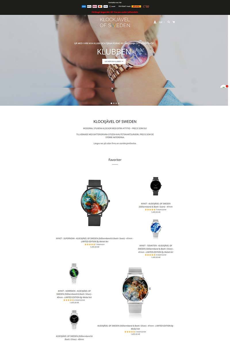 Klockjävel 瑞典时尚手表品牌购物网站