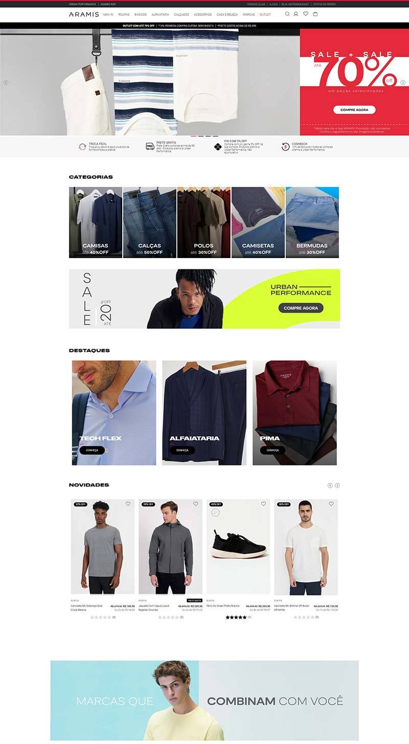 Aramis 巴西时尚男装品牌购物网站