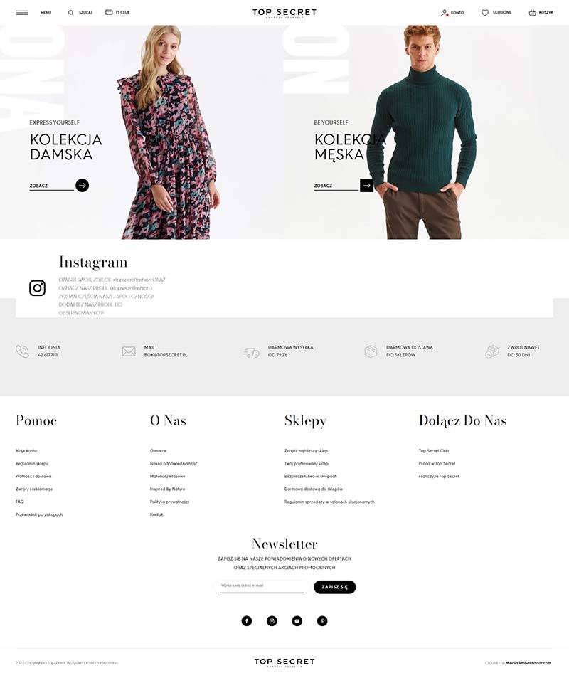 Top Secret 波兰设计师服装品牌购物网站