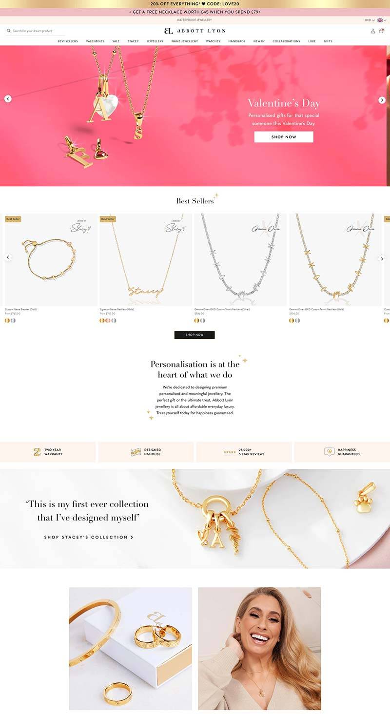 Abbott Lyon 英国时尚女性珠宝品牌购物网站