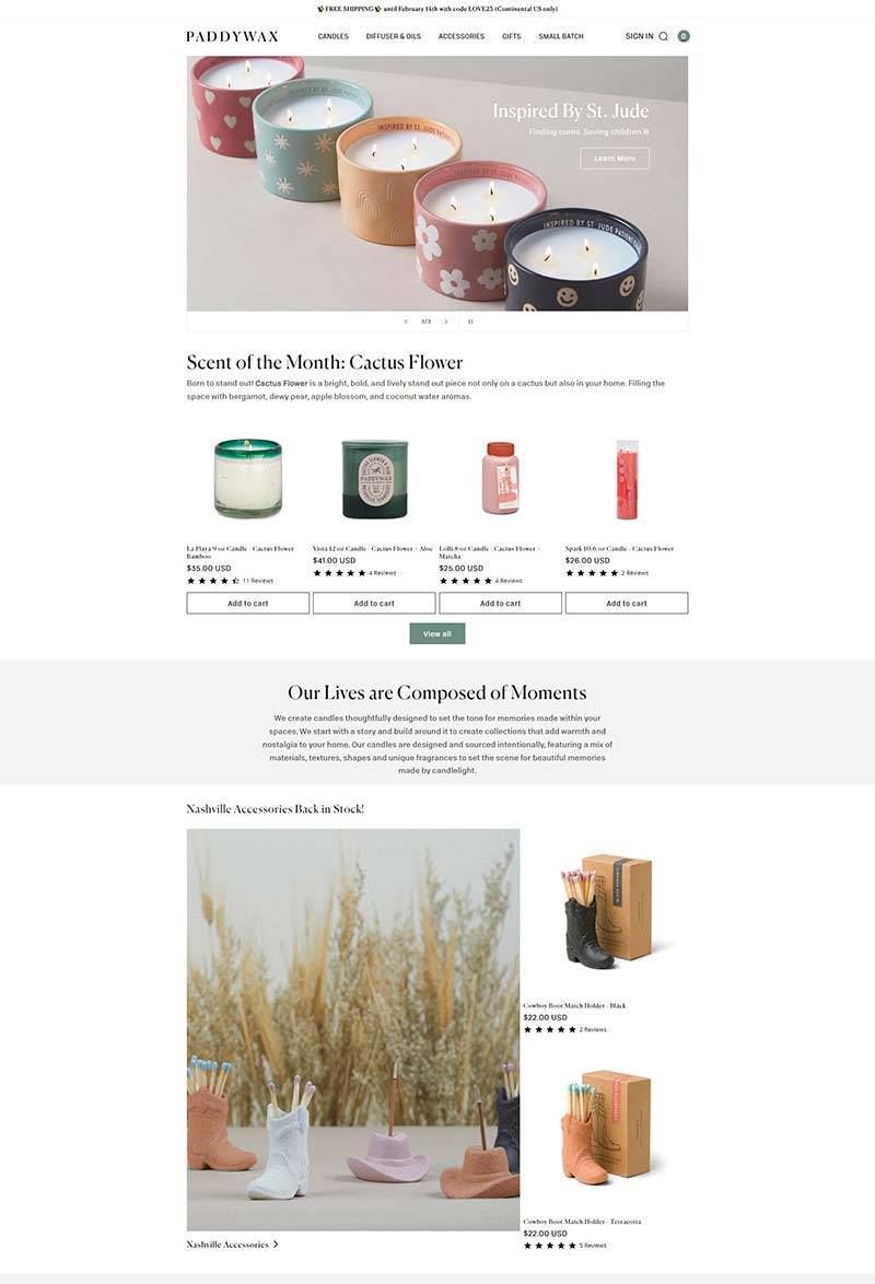 Paddywax 美国香薰蜡烛品牌购物网站