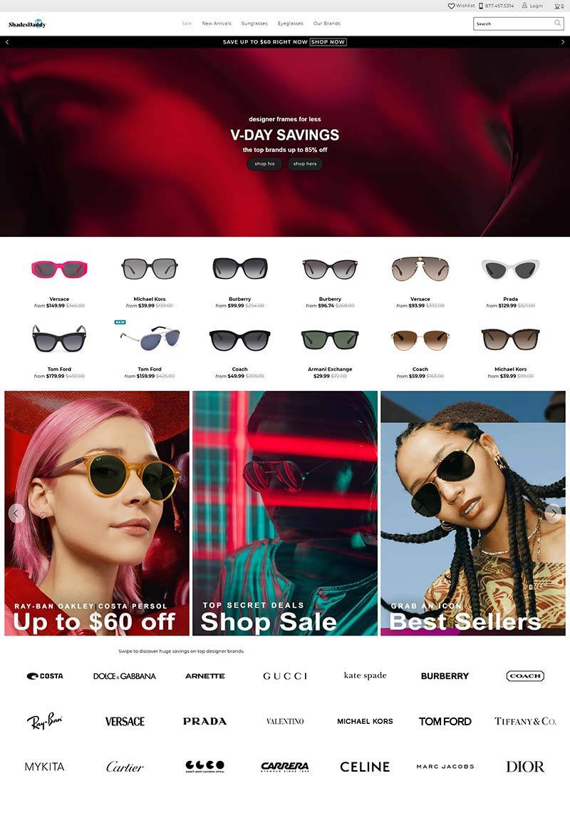 ShadesDaddy 美国品牌太阳镜购物网站