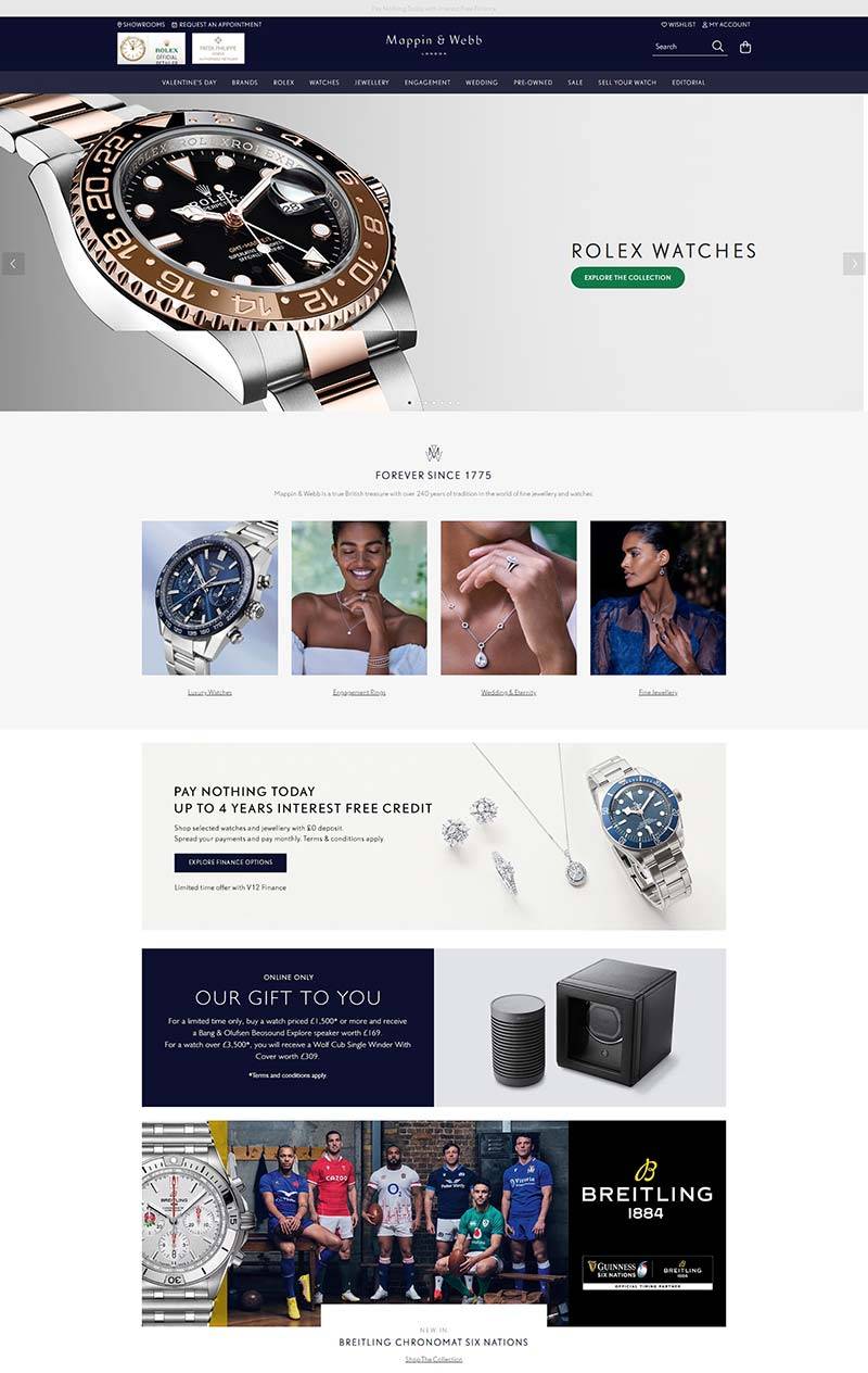 Mappin & Webb 英国高级银饰珠宝品牌购物网站