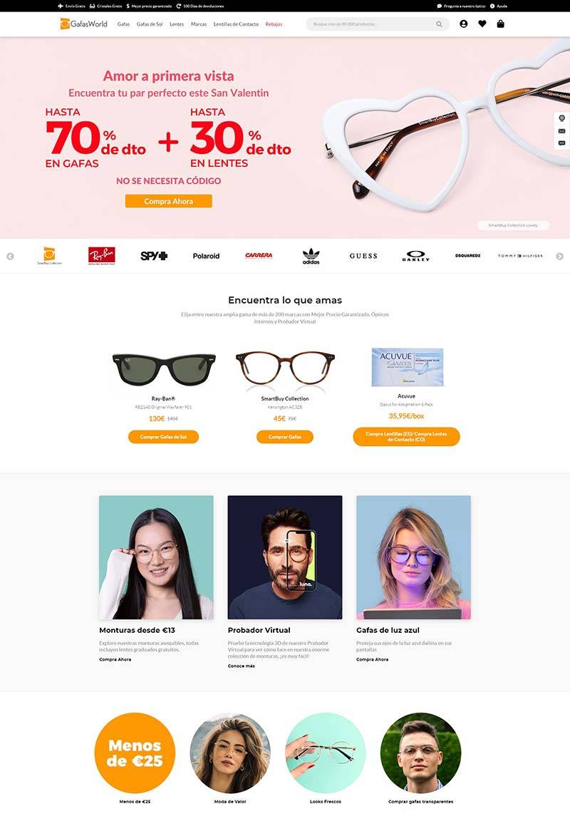 GafasWorld ES 西班牙在线时尚眼镜购物网站