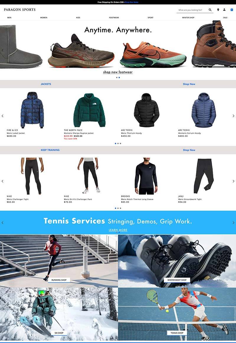 Paragon Sports 美国品牌运动鞋服购物网站
