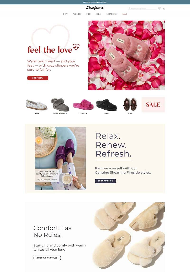 Dearfoams 美国居家拖鞋品牌购物网站