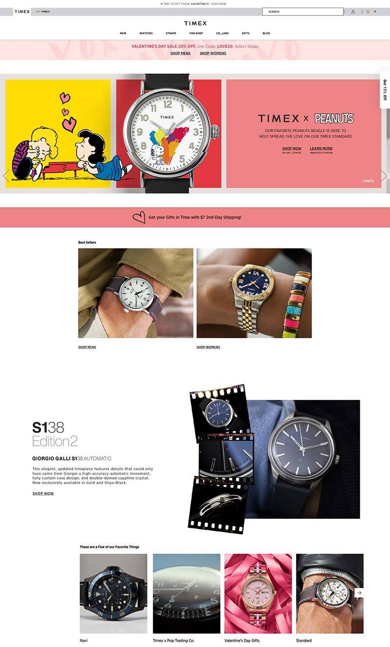 TIMEX USA 美国高端手表品牌购物网站
