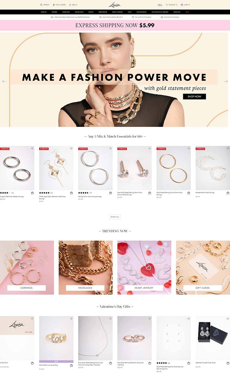 Lovisa AU 澳大利亚流行时尚珠宝购物网站