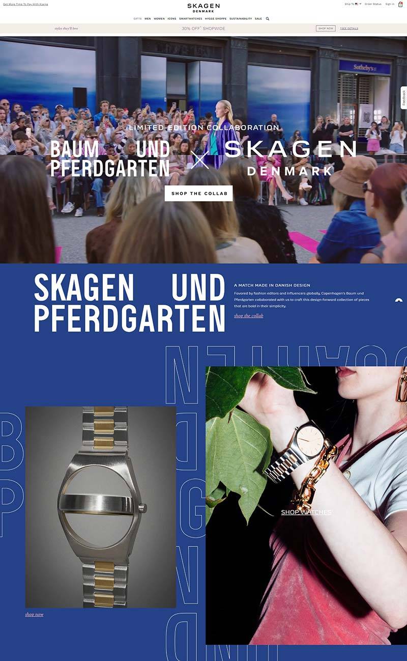 Skagen 丹麦极简奢华手表品牌购物网站